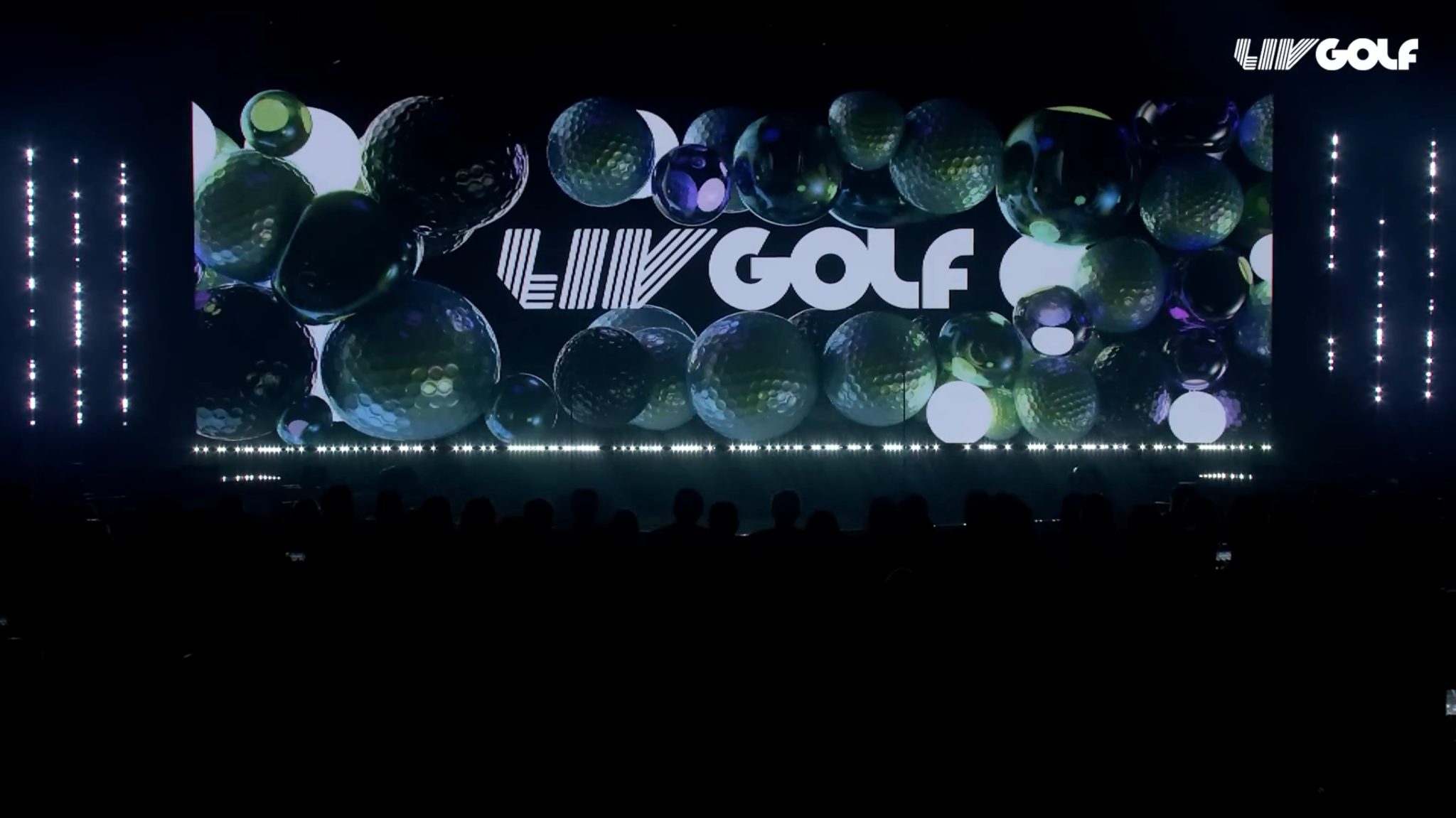 LIV Golf: opening sequence across the event screens