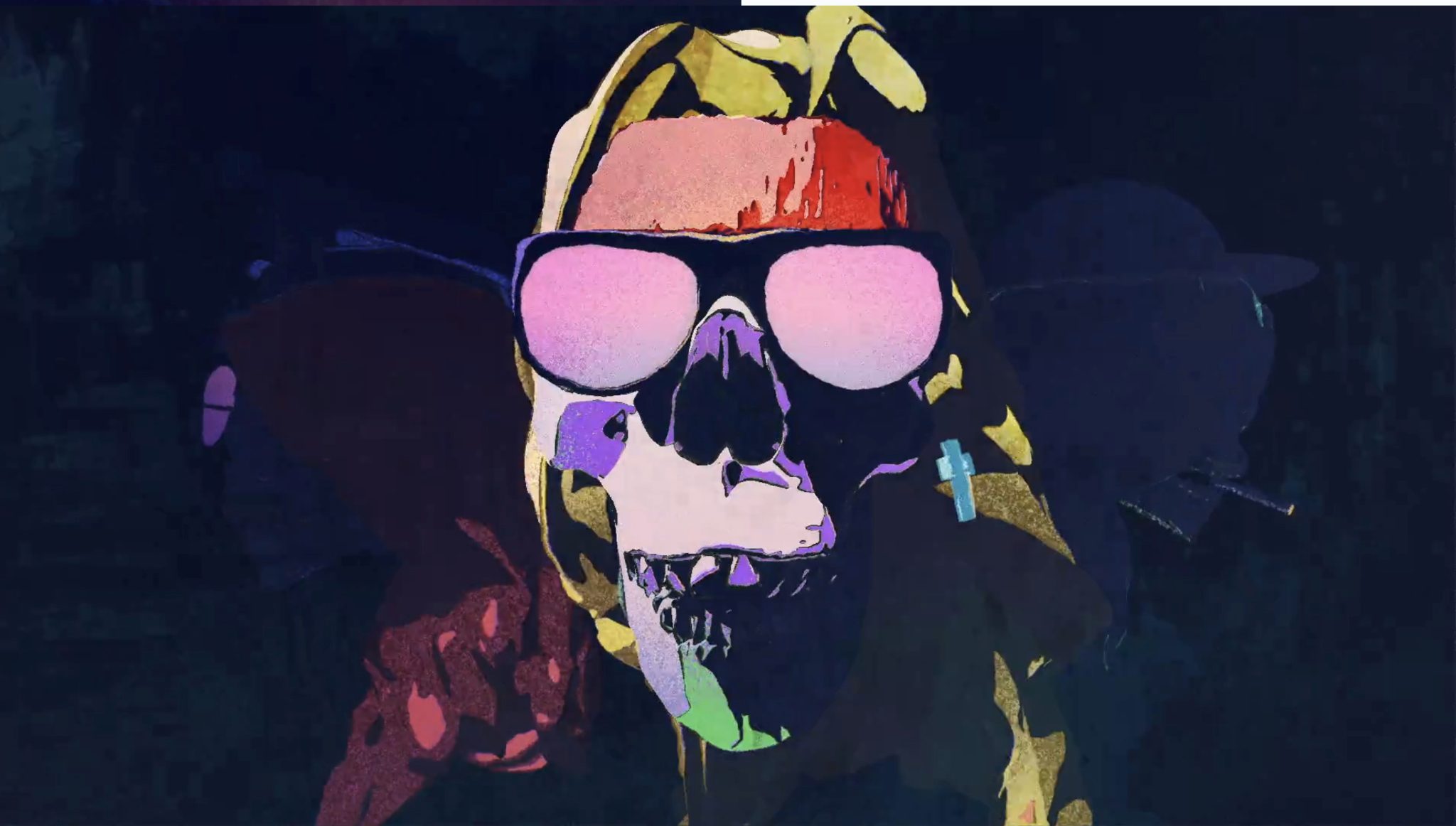 Guns N’ Roses: a stylised skull in the animated promo