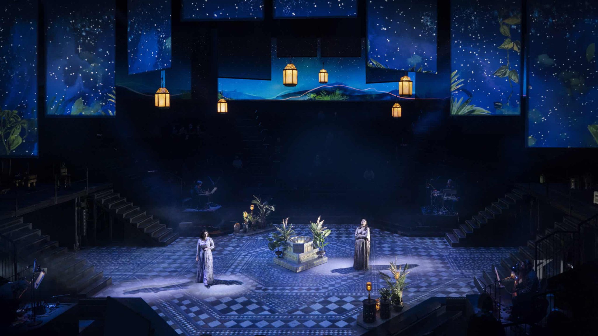 Kan Yama Kan: Furat and Dajla beneath a blue projected sky